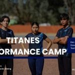 Titanes Performance Camp cover photo showing five athletes on a track, with event details Dec 26–28, 2025 in Oaxaca, Mexico and “Promoted by Oax Sport. Fundraising for electronic timing.”
