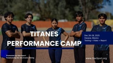 Titanes Performance Camp cover photo showing five athletes on a track, with event details Dec 26–28, 2025 in Oaxaca, Mexico and “Promoted by Oax Sport. Fundraising for electronic timing.”