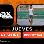 Rogery Galué on a running track in the Oax Sport Thursdays Episode 10 cover for Tribu al Extremo 106.1 FM.