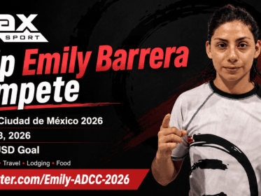 Emily Barrera, an athlete from Oaxaca, appears on a campaign card asking donors to help her compete at ADCC Ciudad de México 2026 on June 13, 2026.