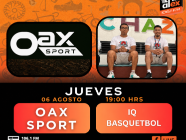 Oax Sport and Tribu al Extremo promo for the August 6, 2026 IQ Basketball broadcast, featuring two basketball coaches.